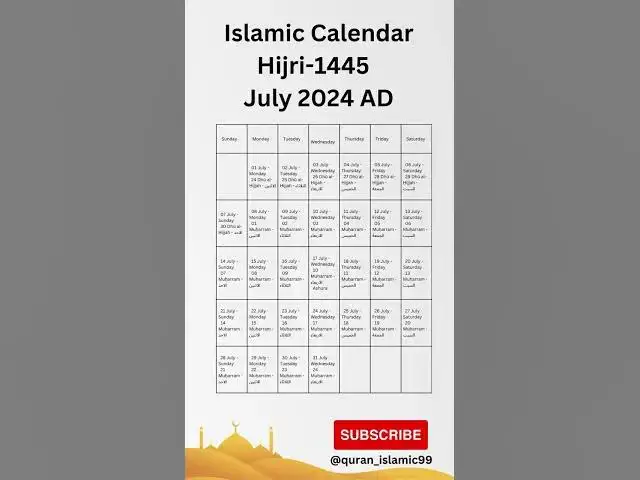 'Video thumbnail for Islamic Calendar 2024 ! Hijri 1445 #islamiccalendar2024 #islamicvideo #religion #islamic #muslim'