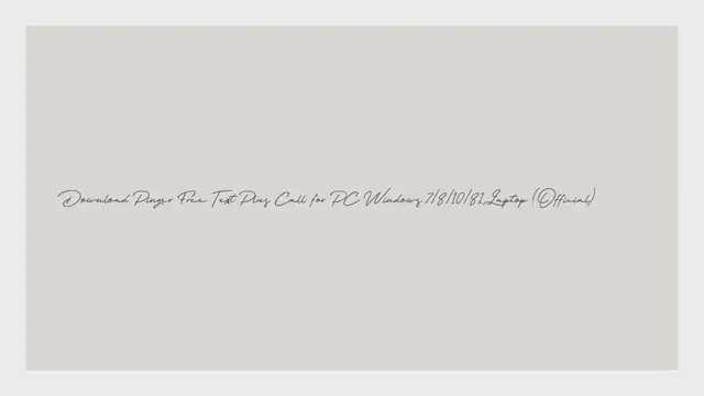 Video thumbnail for Download Pinger Free Text Plus Call for PC Windows 7/8/10/8.1 Laptop (Official)