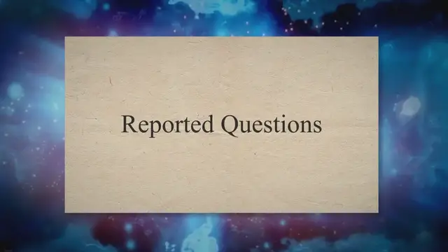 Video thumbnail for Grammar Lesson: Reported Questions
