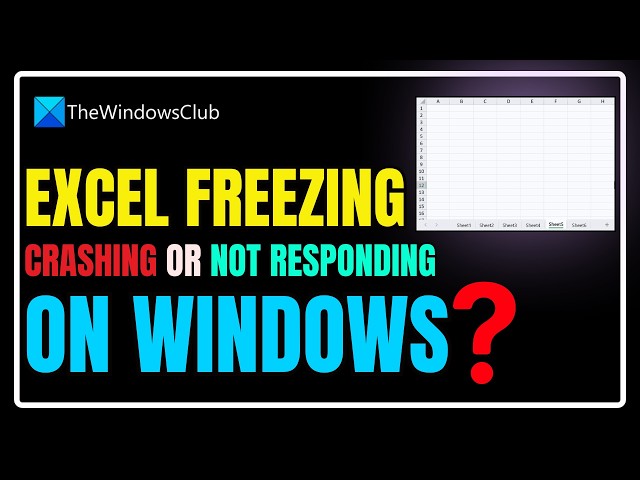 Video thumbnail for Excel freezing, crashing or not responding on Windows PC