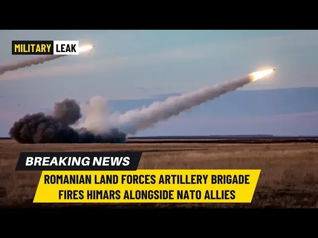 Video thumbnail for Romanian Artillery Brigade fires HIMARS alongside NATO Allies