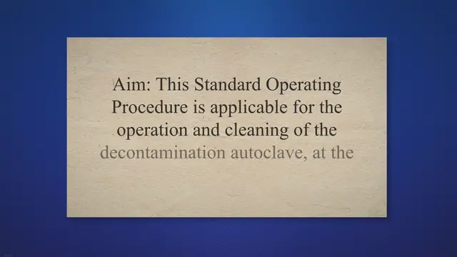 Video thumbnail for SOP on Operation and Cleaning of the Decontamination Autoclave