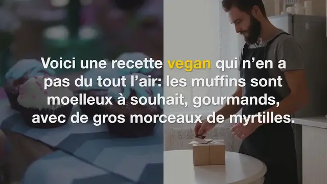 Video thumbnail for Muffins aux myrtilles vegan