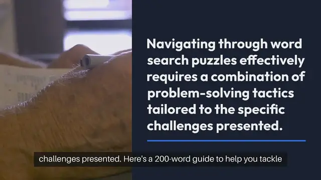 Video thumbnail for Word Search Problem Solving Tactics