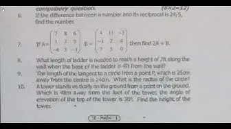 Video thumbnail for 10th Maths 2nd MidTerm Question Paper 2019-20 | Karur District | English Medium