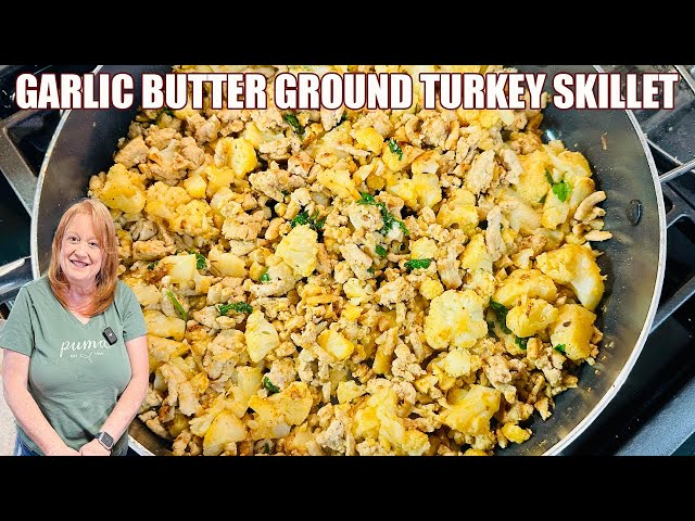 Video thumbnail for It's Amazing Garlic Butter Ground Turkey Skillet Meal