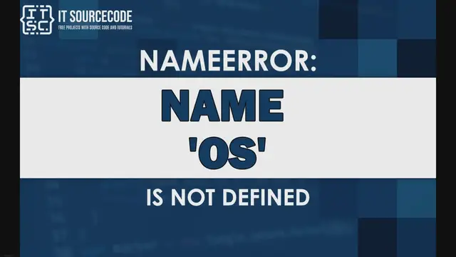 Video thumbnail for Nameerror: name os is not defined