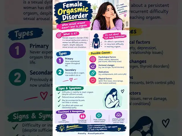 Video thumbnail for 13. Female orgasmic disorder. #sexuality #sexualityeducation #psychiatry #shorts