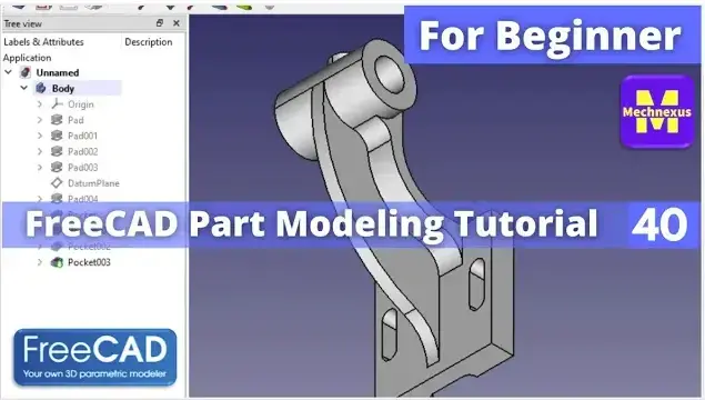 'Video thumbnail for Model Shaft Support in FreeCAD : (Gallery Serial No.23) | FreeCAD | Mechnexus |'