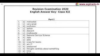 Video thumbnail for 12th English First Revision Answer Key 2019-20 | Salem District | Team Aspirants
