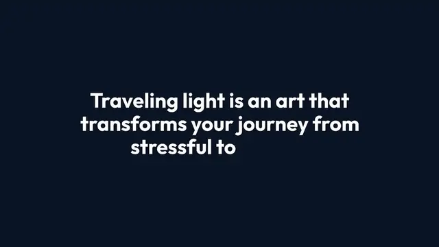 Video thumbnail for Traveling Light: The Art of Simplified Journeys