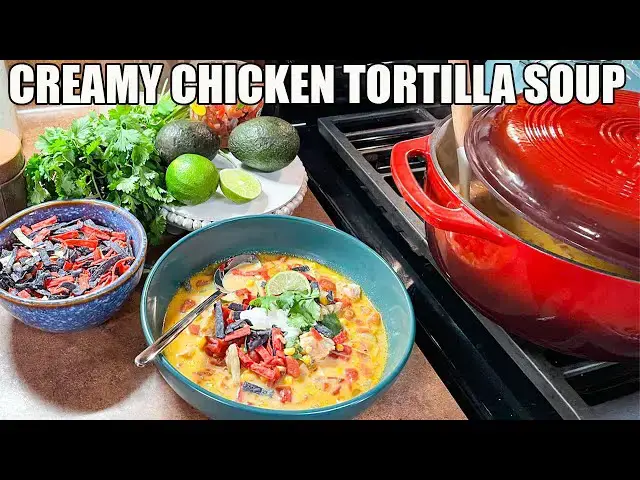 'Video thumbnail for CREAMY CHICKEN TORTILLA SOUP Fall Soup Season'
