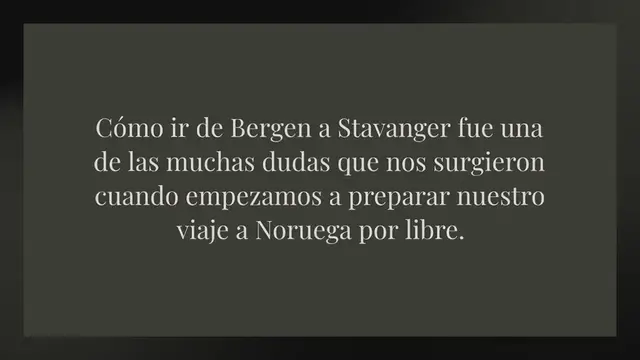 'Video thumbnail for Cómo ir de Bergen a Stavanger [Mi experiencia y consejos]'