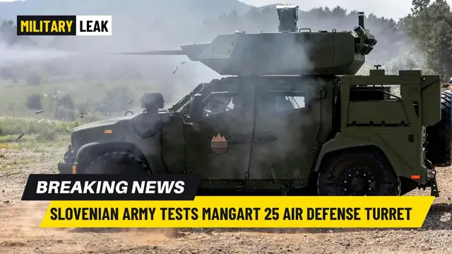 Video thumbnail for Slovenian Army Tests Mangart 25 Unmanned Air Defense Turret System