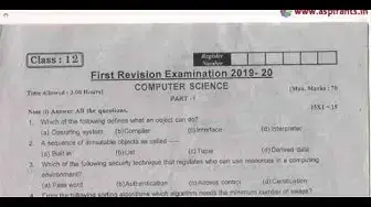 Video thumbnail for 12th Computer Science First Revision Question Paper 2019-20 | Villupuram District | English Medium
