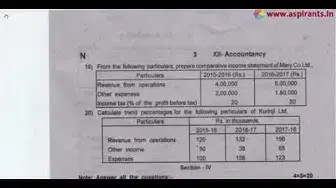 Video thumbnail for 12th Accountancy 2nd MidTerm Question Paper 2019-20 | Namakkal District | English Medium