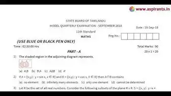 Video thumbnail for 11th Maths Quarterly Exam Model Question Paper 2018-19 | English Medium