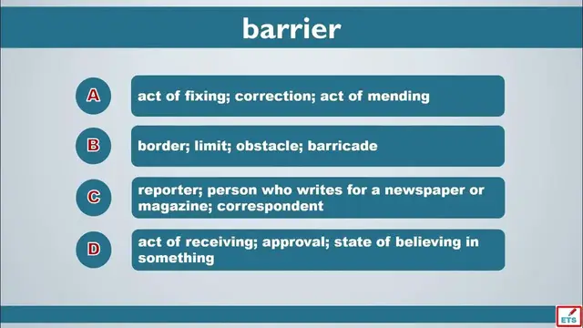 Video thumbnail for TOEIC Vocabulary: Program, Aim, Ad, Barrier, Rule, Slantwise, Rise, Function, Evoke,  Level
