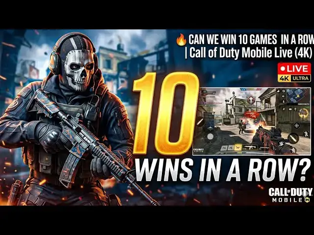 Video thumbnail for 🔥 CAN WE WIN 10 GAMES IN A ROW? | Call of Duty Mobile Live (4K)