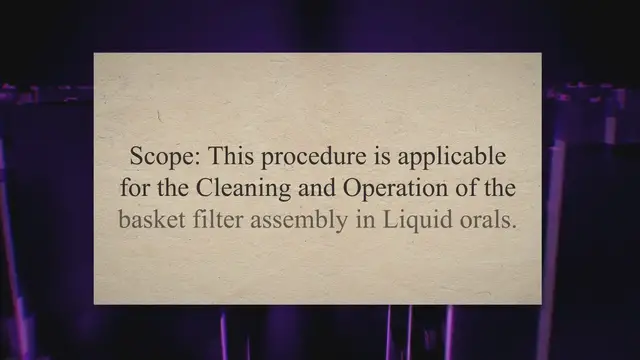 Video thumbnail for SOP for Cleaning and Operation of Basket filter assembly