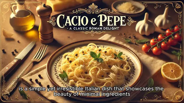 'Video thumbnail for Cacio e Pepe- A Classic Roman Delight'