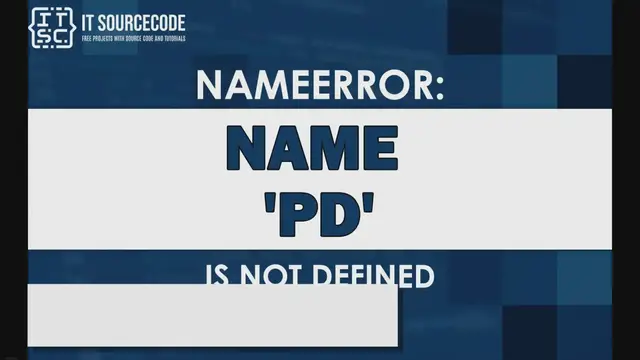Video thumbnail for Nameerror name pd is not defined