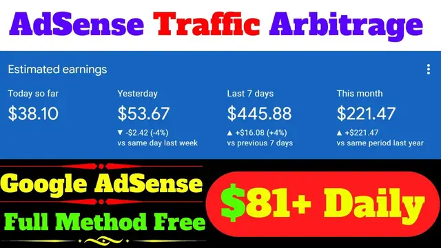 'Video thumbnail for AdSense Arbitrage Full Method Free | Earn Money From Google AdSense'