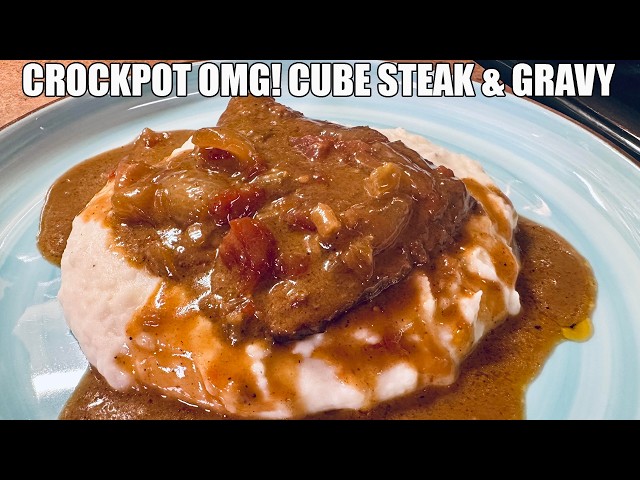 Video thumbnail for CROCKPOT OMG CUBE STEAK & GRAVY Perfect Sunday or Any day Dinner