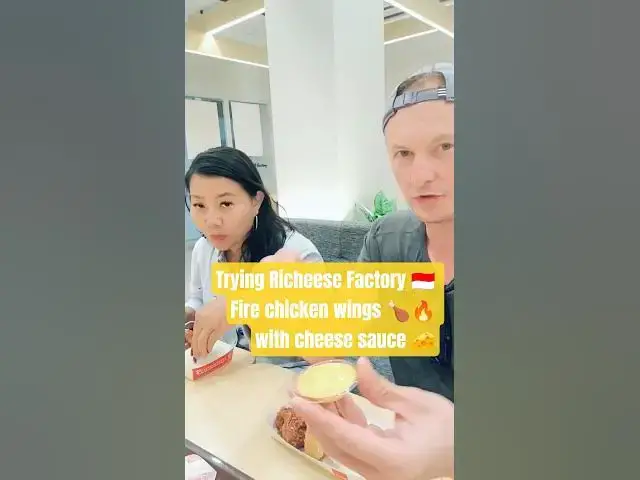 Video thumbnail for Trying Richeese Factory fire chicken wings 🍗 🔥  with cheese  sauce 🧀 Indonesian fast food 😋