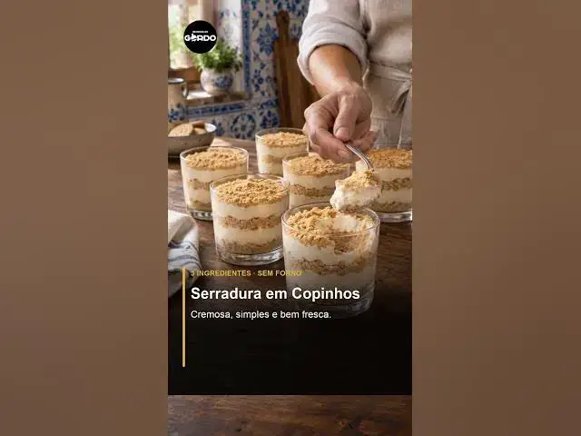 Video thumbnail for 🍨 SERRADURA EM COPINHOS — 3 ingredientes, sem forno! #ReceitasDoGordo #Serradura #DocesCaseiros