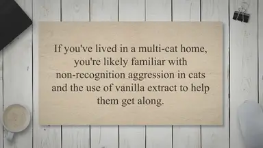 'Video thumbnail for End Non Recognition Aggression In Cats Putting Vanilla Extracts On Cats'