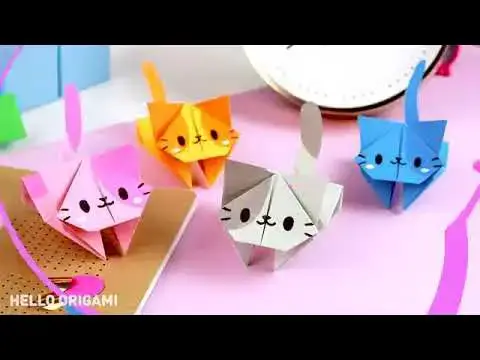 'Video thumbnail for Origami - Como fazer Gato que Pula'