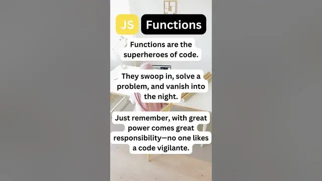 Video thumbnail for JavaScript Functions Your Secret Weapon for Efficient Coding 💡