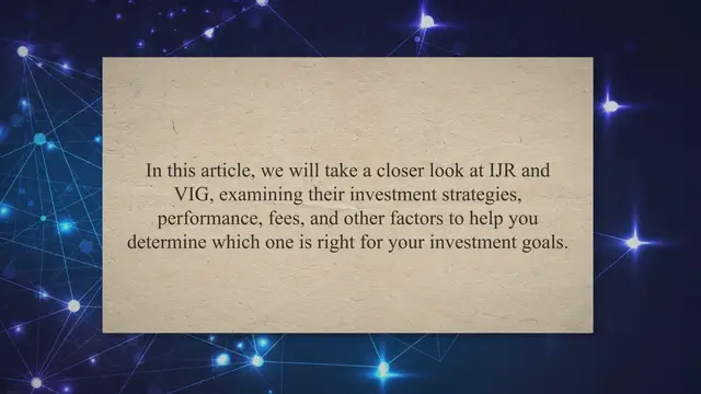 Video thumbnail for Comparing IJR and VIG: Which Small-Cap and Dividend ETF is Right for You?