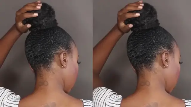 Video thumbnail for How To Top Knot High Bun on Short Natural Hair