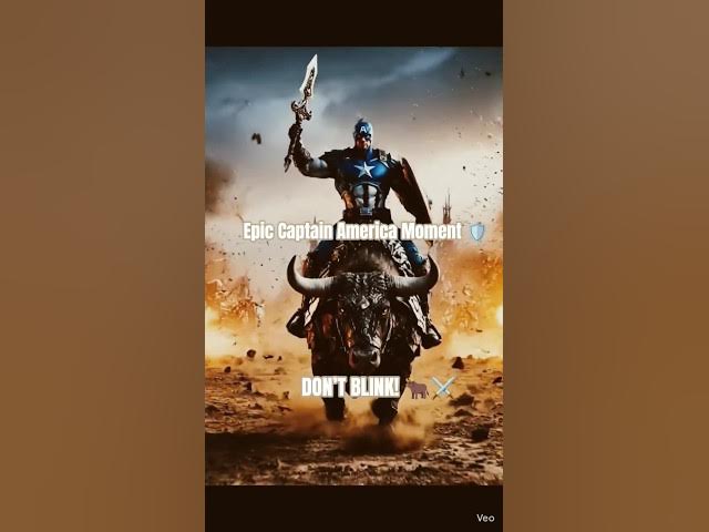 Video thumbnail for Captain America’s Most Epic Entry 🐂⚔️ #viral #shorts