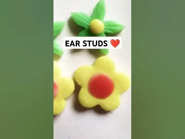 Video thumbnail for DIY EAR STUDS✨||Clay tops 🔥#art💥 #shorts🌼@busymomcraft 🌸📌