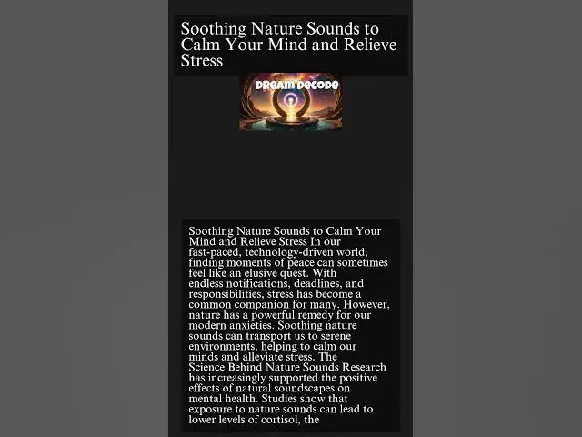 'Video thumbnail for Ultimate Stress Relief: Relaxing Nature Sounds to Soothe Your Mind'