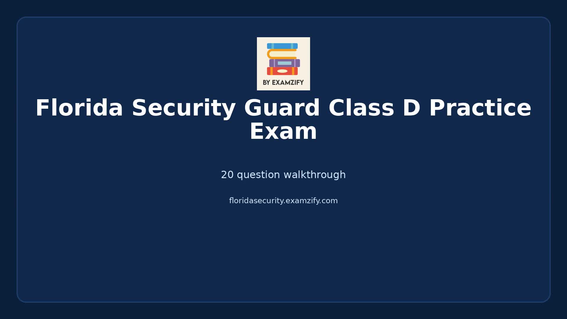 Video thumbnail for Florida Security Guard Class D Practice Exam