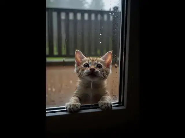 Video thumbnail for Rainy day... and this cat just wanted to come home 😿☔