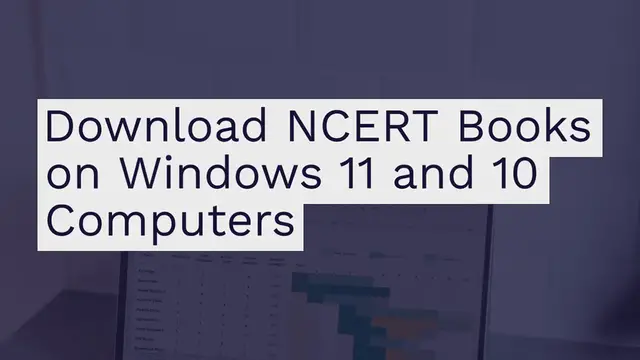 Video thumbnail for Download NCERT Books on Windows 11 and 10 Computers