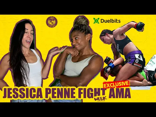 'Video thumbnail for Jessica Penne Answers Fan Questions w/ Angela Hill before fight vs Elise Reed at UFC Vegas 99!'