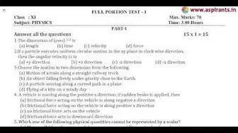 Video thumbnail for 11th Physics Half Yearly 2019-20 Model Question Paper-1 | English Medium | Team Aspirants