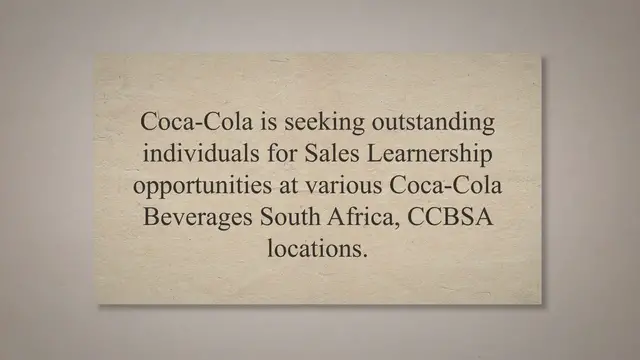 'Video thumbnail for Coca-Cola: Commercial Learnership 2023'