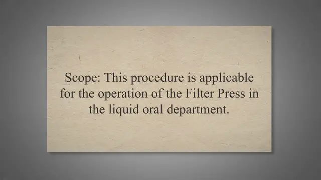 Video thumbnail for SOP on Operation of Filter Press