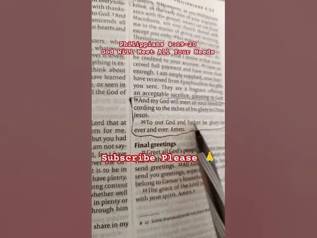 Video thumbnail for Philippians 4:19-20God Will Meet Your Needs #johnselephilip