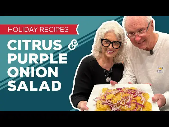 Video thumbnail for Holiday Cooking & Baking: Citrus and Purple Onion Salad Recipe