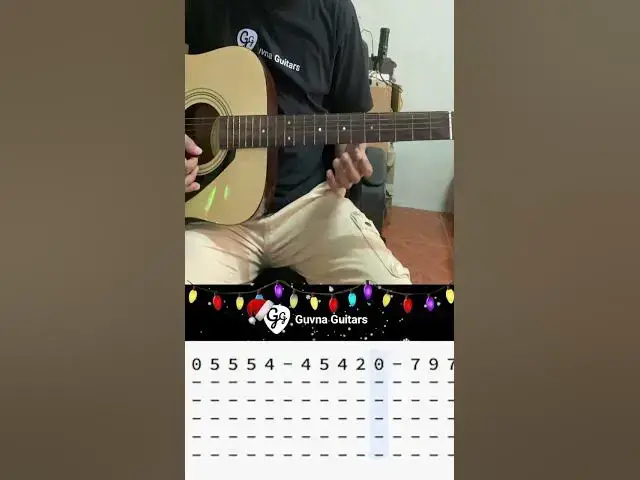 Video thumbnail for We Wish You A Merry Christmas Guitar Tutorial (easiest beginner Xmas song on 1 string)