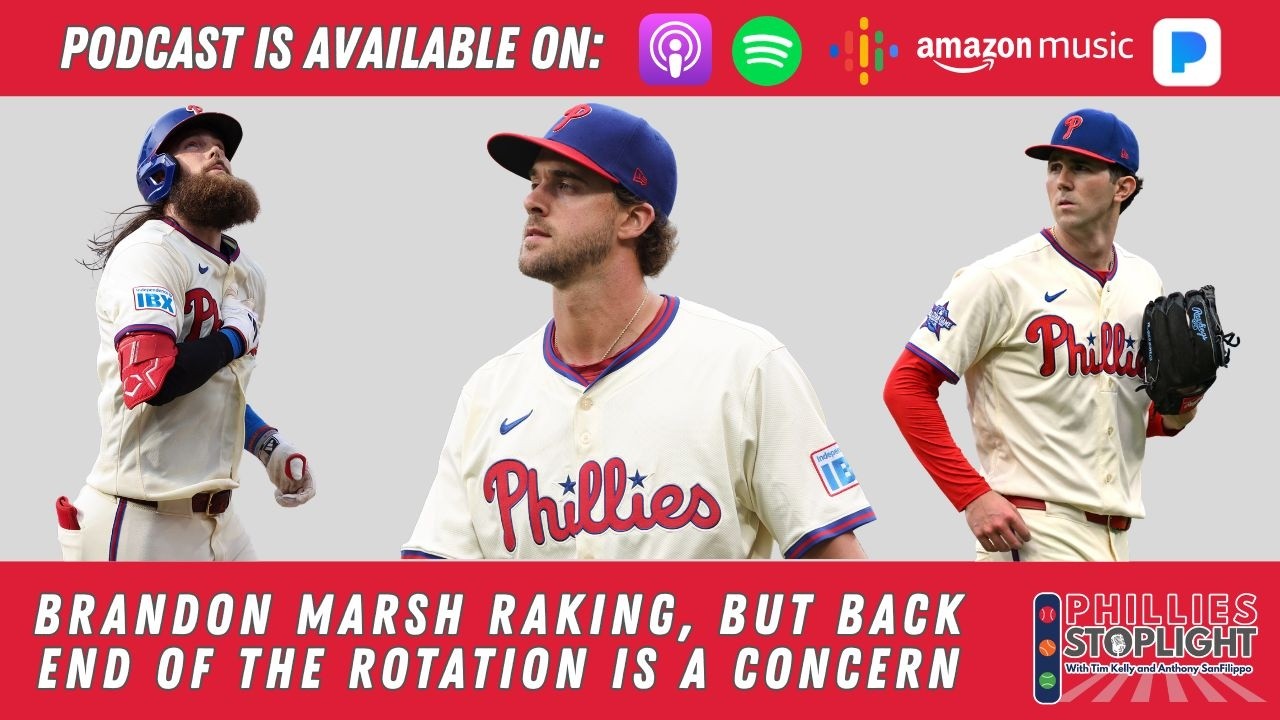 Video thumbnail for Phillies Stoplight🚦: Brandon Marsh raking, but back end of the rotation is a concern
