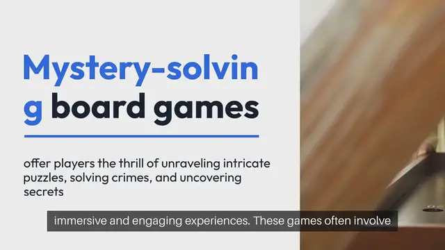 Video thumbnail for Mystery Solving Board Games